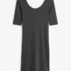 Next SCOOP NECK STANDARD - Strickkleid - Grey