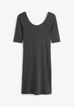 Next SCOOP NECK STANDARD - Strickkleid - Grey