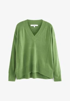 Next COSY V-NECK LONG SLEEVE STANDARD - Strickpullover - Green -Next 078ffd11e1914016aa6d696820c416c3
