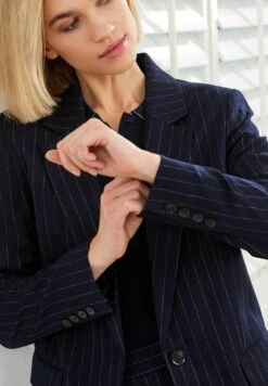 Next REGULAR FIT SINGLE BREASTED STANDARD - Blazer - Navy Blue Pinstripe -Next 085694b1cb004ebd9a3d6bc3e34c2e07