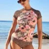 Next SHORT SLEEVE RASH VEST STANDARD - Bikini-Top - Animal Floral