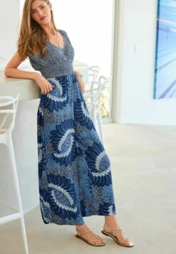 Next SHIRRED WAISTED WIDE LEG STANDARD - Jumpsuit - Blue -Next 0c8ea5ca5bef4984bed48dee14f6fee9