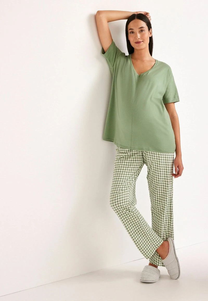 Next SET MATERNITY JERSEY STANDARD - Nachtwäsche Set - Green Check 1 Next SET MATERNITY JERSEY STANDARD - Nachtwäsche Set - Green Check