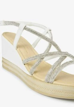 Next FOREVER COMFORT TUBULAR BLING ASYMMETRIC - High Heel Sandalette - White -Next 10be391ef51d4d7e87159a4564a10054