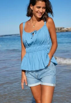 Next COMFORT STRETCH MOM STANDARD - Jeans Shorts - Blue