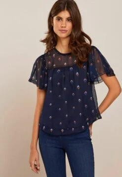 Next SHORT SLEEVE - Bluse - Navy Blue Ditsy -Next 13bbf17b3cb44baba04424490b6462be 1