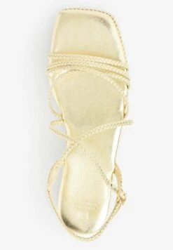 Next FOREVER COMFORT PLAIT DETAIL ASYMMETRIC PATTERN - Plateausandalette - Gold -Next 18c9dc1f0c074e1eb17e432bad8de0d7
