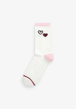 Next 5 PACK - Socken - Pink White Heart -Next 1afd8f61f3f44fc986e3be242dd7645a