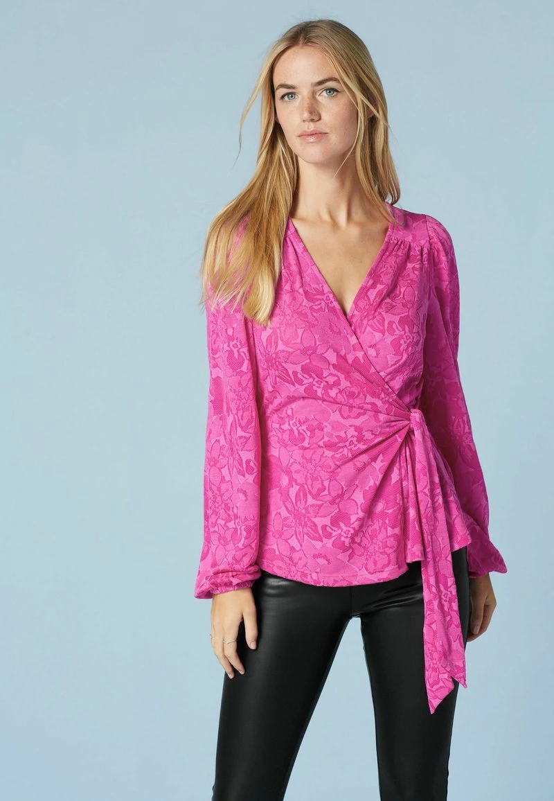 Next LONG SLEEVE TIE WRAP JACQUARD STANDARD - Bluse - Pink 2 Next LONG SLEEVE TIE WRAP JACQUARD STANDARD - Bluse - Pink – Bild 2