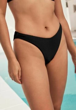 Next V HIGH LEG STANDARD - Bikini-Hose - Black Rib