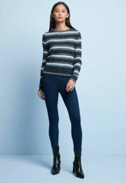 Next STRIPED CREW NECK STANDARD - Strickpullover - Blue