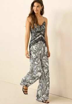 Next SLEVELESS CAMI - Jumpsuit - Black/white Tropical Print