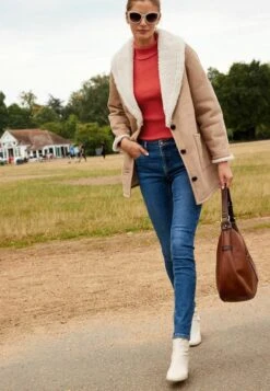 Next ROCHELLE SHEARLING LINED - Kurzmantel - Tan Brown