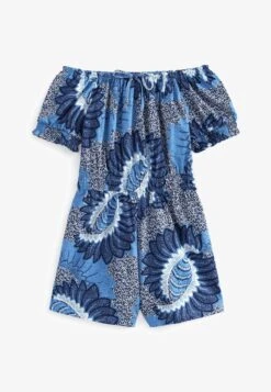 Next PUFF SLEEVE BARDOT PLAYSUIT STANDARD - Jumpsuit - Black White Geo -Next 21df1458cf064baab5961f90831fb221