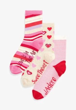 Next ANKLE 3 PACK - Socken - Red/pink Heart