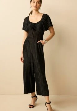 Next SHORT SLEEVES PLISSE STANDARD - Jumpsuit - Black -Next 22dccba7acdd4ca1ab39f19d095f8b15 1