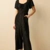 Next SHORT SLEEVES PLISSE STANDARD - Jumpsuit - Black
