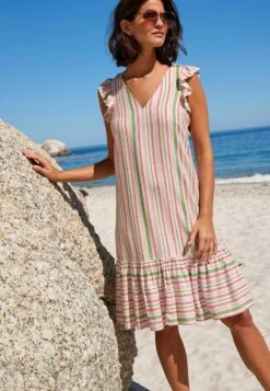 Next WITH STANDARD - Freizeitkleid - Ecru White Stripe