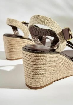 Next FOREVER COMFORT® WEAVE STRAP STANDARD - Espadrille - Chocolate Brown -Next 2450b3e98066406d966abf550441f6bd
