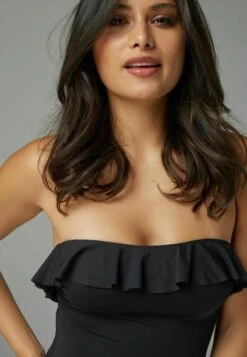 Next RUFFLE BANDEAU BOOBTUBE TUMMY CONTROL STANDARD - Badeanzug - Black -Next 277deb4d6c3544d184f9fd8446f3eedb