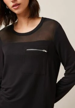 Next ZIP POCKET LONG SLEEVE STANDARD - Langarmshirt - Black -Next 279c81b8f6864d548dd0e72c6d792c20