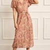 Next KAFTAN NECK TIE WAIST MIDI STANDARD - Freizeitkleid - Pink Paisley