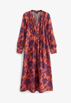 Next V-NECK LONG SLEEVE STANDARD - Freizeitkleid - Orange -Next 2926801867564e3cbe69aca4494afbbd