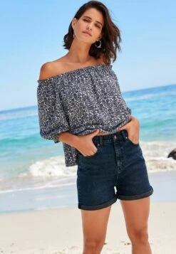 Next COMFORT STRETCH MOM STANDARD - Jeans Shorts - Blue -Next 2ce0bb05020840158e5e677b6696ae56