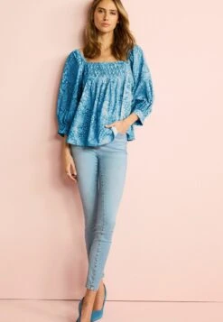 Next SQUARE NECK LONG SLEEVE STANDARD - Bluse - Blue White Print -Next 2eef67eacfea4607bd0574b73f55eb9a 1