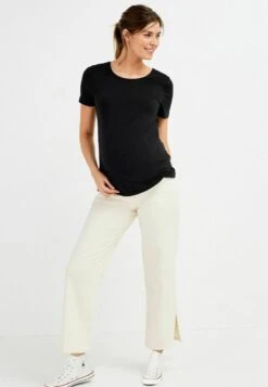 Next OVER THE BUMP - Jeans Straight Leg - Ecru White