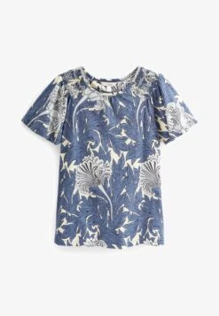 Next SMOCKED SHORT SLEEVES ROUND NECK - T-Shirt Print - White -Next 31e77c2b76eb46b7ad550aa1620ad7e9