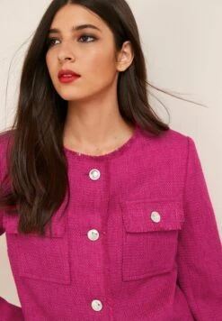 Next COLLARLESS CROPPED BOUCLÉ STANDARD - Leichte Jacke - Pink -Next 37450da7df3448e89418a303ce8dd88b
