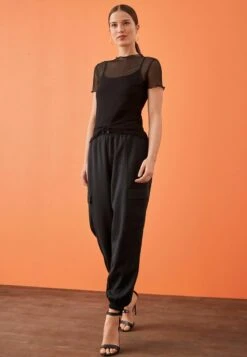 Next LETTUCE EDGE SHORT SLEEVE - Bluse - Black