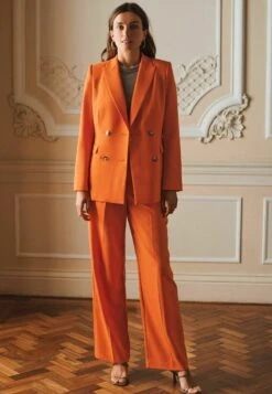 Next TAILORED DOUBLE BREASTED TEXTURED STANDARD - Kurzmantel - Orange