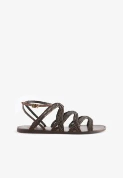 Next SIGNATURE PLAITED ANKLE WRAP STANDARD - Riemensandalette - Tan Brown