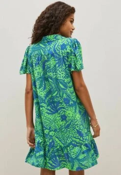 Next SHORT SLEEVE STANDARD - Blusenkleid - Celia Birtwell Green Blue Floral