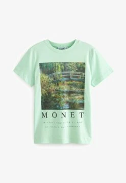 Next CREW NECK SHORT SLEEVE - T-Shirt Print - Apoh Monet Mint Green Water -Next 3c1300c54ce748a0b30c2f31ae77bd76