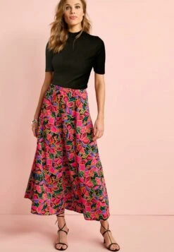 Next PANELLED MIDI TEXTURED STANDARD - Maxirock - Pink Floral
