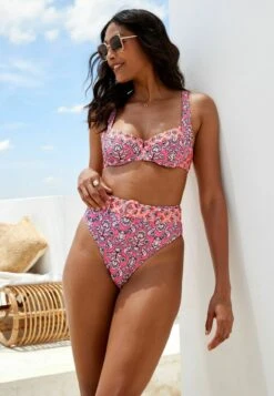 Next HIGH WAIST BELTED STANDARD - Bikini-Hose - Pink Woodblock -Next 417ee61caeac43b495195c439fd559ed 1