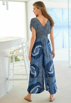 Next SHIRRED WAISTED WIDE LEG STANDARD - Jumpsuit - Blue -Next 41ed7322c7f0464683c635b784b315ec 1