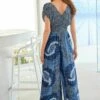 Next SHIRRED WAISTED WIDE LEG STANDARD - Jumpsuit - Blue