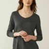 Next SLOUCH V NECK LONG SLEEVE - Langarmshirt - Charcoal Grey