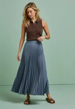 Next TAILORED PLEATED MIDI STANDARD - Faltenrock - Navy Blue -Next 45404d13409244899c5e2bd07aae9c22 1