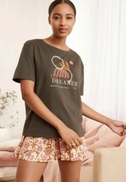 Next BLEND SET STANDARD - Nachtwäsche Set - Washed Grey Slogan