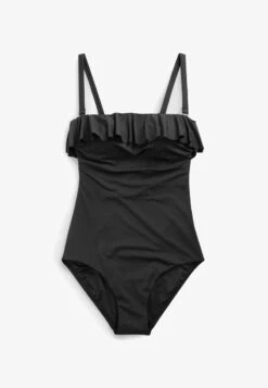 Next RUFFLE BANDEAU BOOBTUBE TUMMY CONTROL STANDARD - Badeanzug - Black -Next 48c2d46a8df2436093fada80a2099258