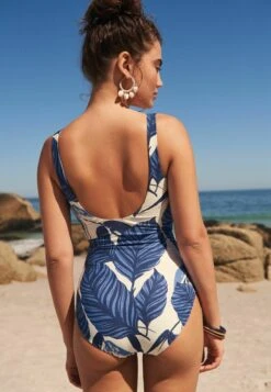 Next PLUNGE TUMMY STANDARD - Badeanzug - Blue Leaf -Next 48f4437d8e784523874eea0065a1dd7f