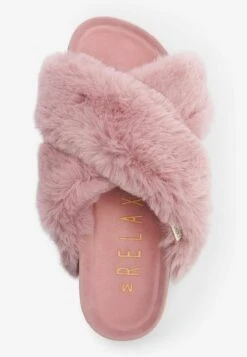 Next Hausschuh - Rose Pink Recycled Faux Fur -Next 49f9c3945b6a4038bb7a23ce65980667