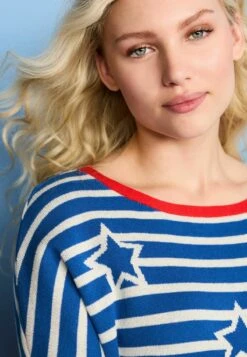 Next FUN STAR STRIPED STANDARD - Strickpullover - Blue White -Next 4a429f8bccc343c2b4b53be8c0463a2c