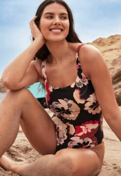 Next DD+ - Badeanzug - Black Floral -Next 4aadf5637a5c4478b86488b19a4b5a5b