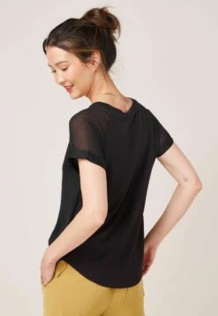 Next MIX SHORT SLEEVE RAGLAN - Bluse - Black -Next 4adb02c1414f4f2097d9df03a5c5e43f